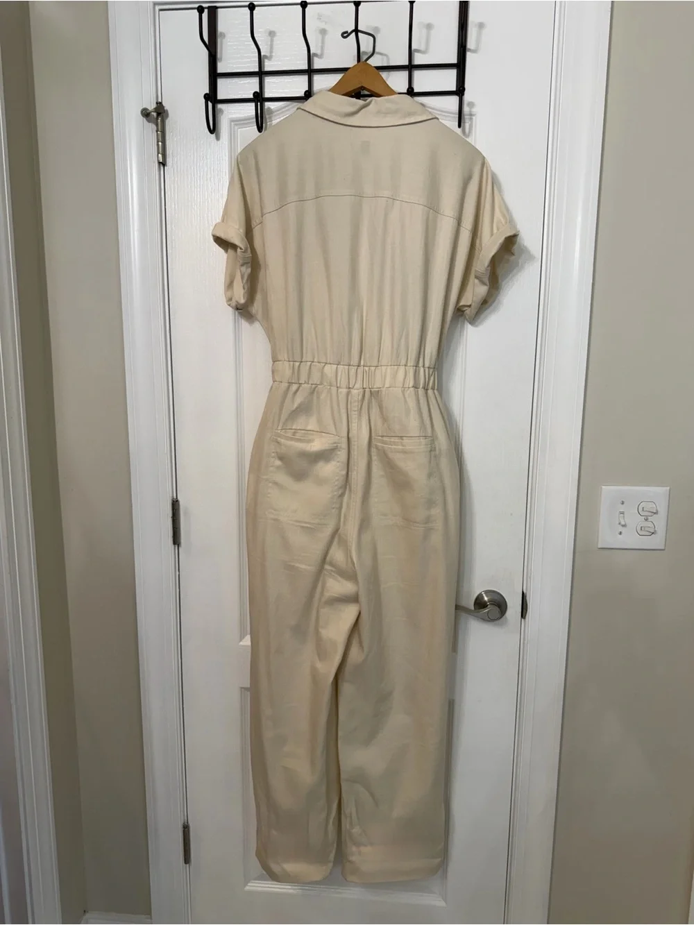 Universal Thread Cream Utility Jumpsuit with Tie Waist